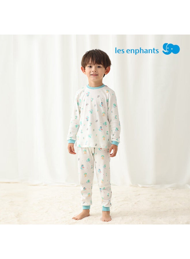 Les Enphants Children's Underwear Set, Boys And Girls Home Wear Set, Semi-turtleneck , 110cm - Image 1