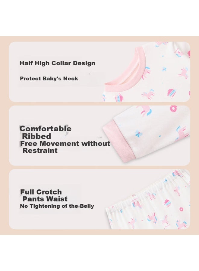 Les Enphants Children's Underwear Set, Boys And Girls Home Wear Set, Semi-turtleneck , 110cm - Image 2
