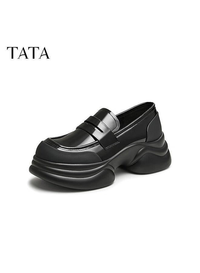 HESHE Tata Little Wave Casual Platform Loafers Women's Shoes Black Ca5 37 - Image 1