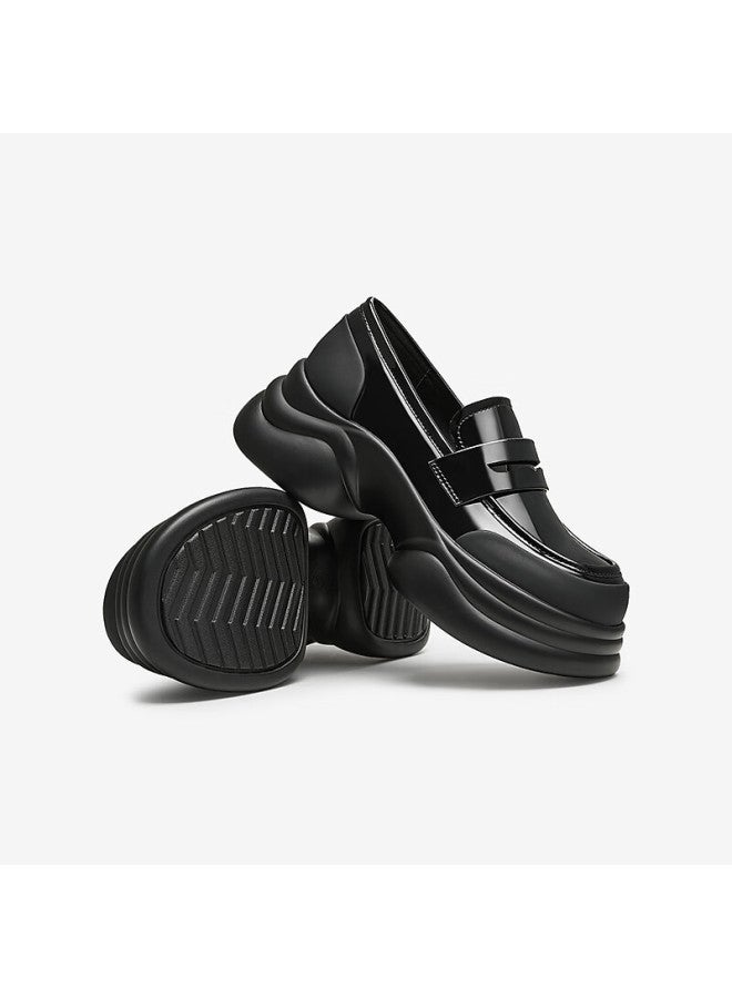 HESHE Tata Little Wave Casual Platform Loafers Women's Shoes Black Ca5 37 - Image 4