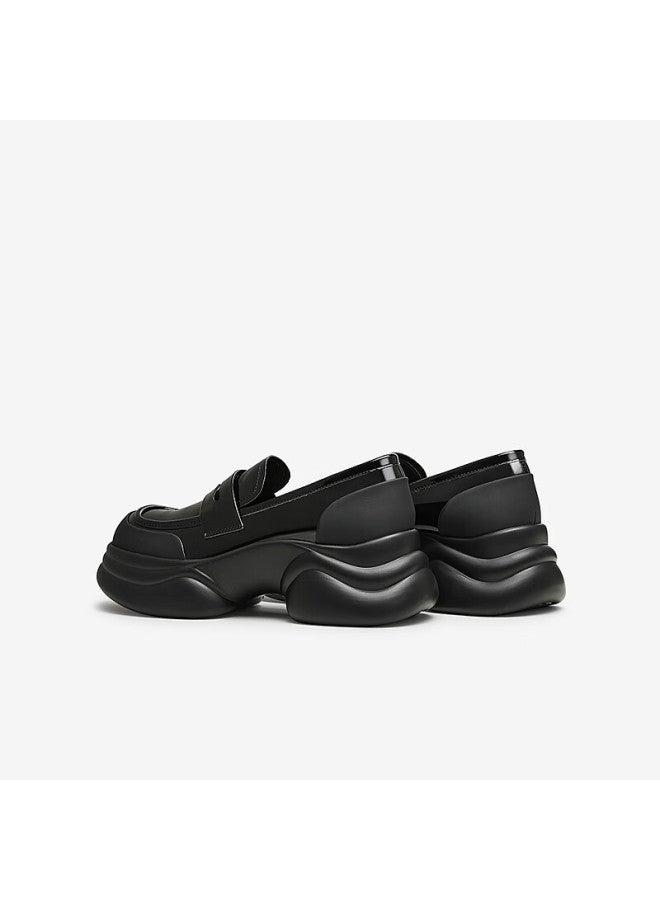 HESHE Tata Little Wave Casual Platform Loafers Women's Shoes Black Ca5 37 - Image 2