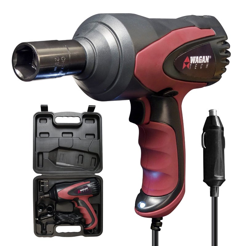 Wagan EL2257 12V DC Mighty Impact Wrench, 1/2 inch 12 Volt Electric Impact Wrench Kit, 271 ft-lbs, Tire Repair Tools with Sockets and Carry Case - Image 1