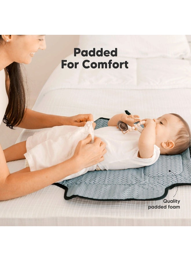 KeaBabies EZEE Diaper Changing Mat, Waterproof Changing Pad, Portable, Black Geo - Image 4