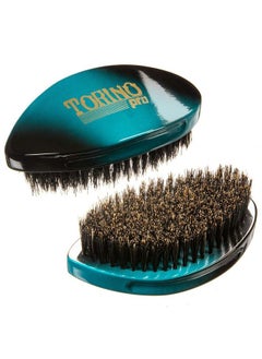 TORINO PRO WAVE BRUSHES BY BRUSH KING Torino Pro Curve Wave Brush 156 Medium 100% Boar Bristle Curved 360 Wave Palm Brush Great For Laying Down 360 Waves And Use Before Using Wave Cap Or Durag Luxury Wave Brush For Men 360  - Image 1