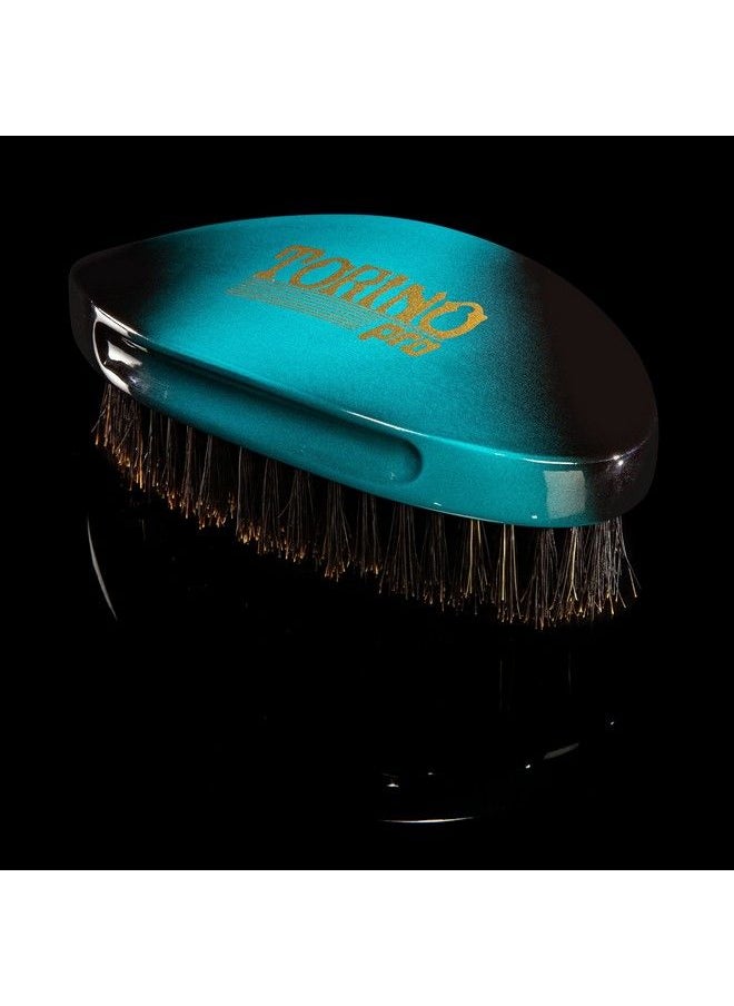TORINO PRO WAVE BRUSHES BY BRUSH KING - Torino Pro Curve Wave Brush 156 Medium 100% Boar Bristle Curved 360 Wave Palm Brush Great For Laying Down 360 Waves And Use Before Using Wave Cap Or Durag Luxury Wave Brush For Men 360 - Image 1