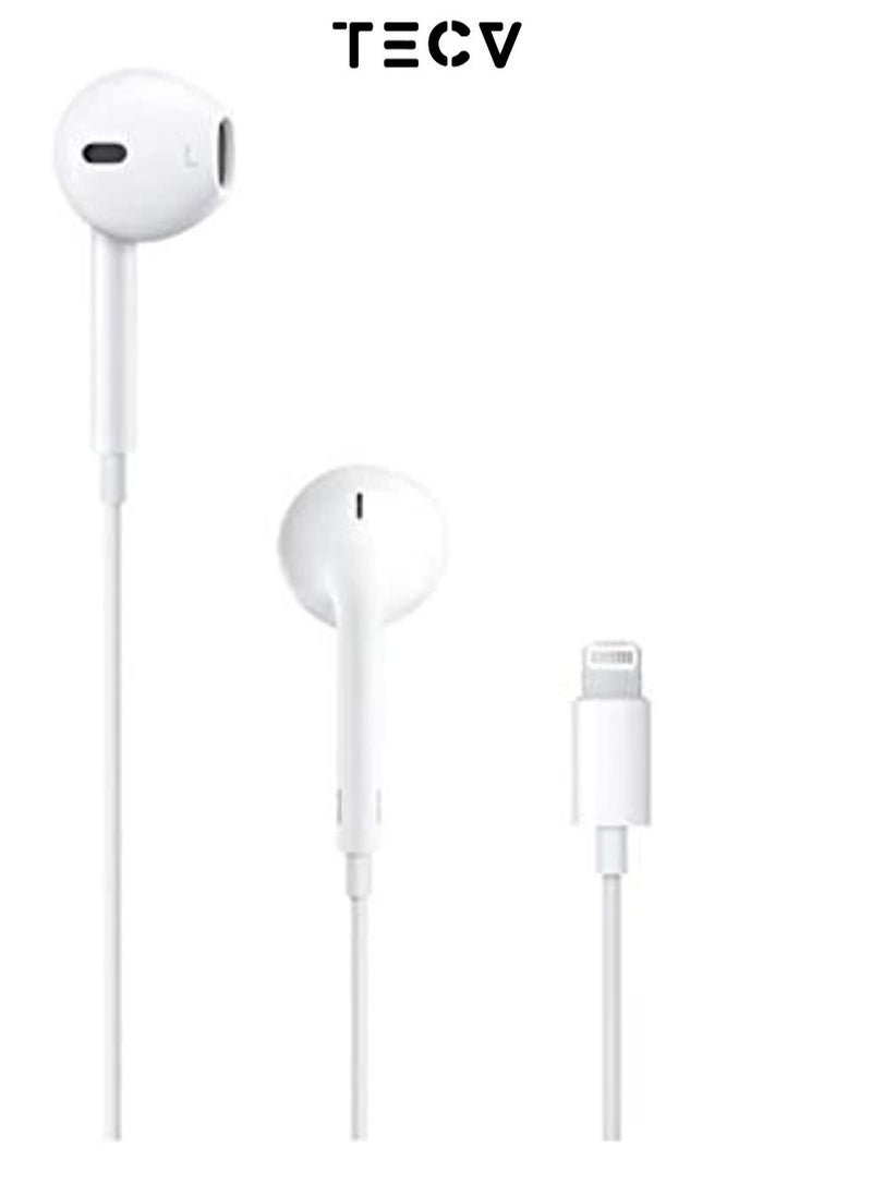 TecV - Ear buds wired for Lightning port, Microphone and Volume Control, (Activation by Bluetooth popup required) - Image 1