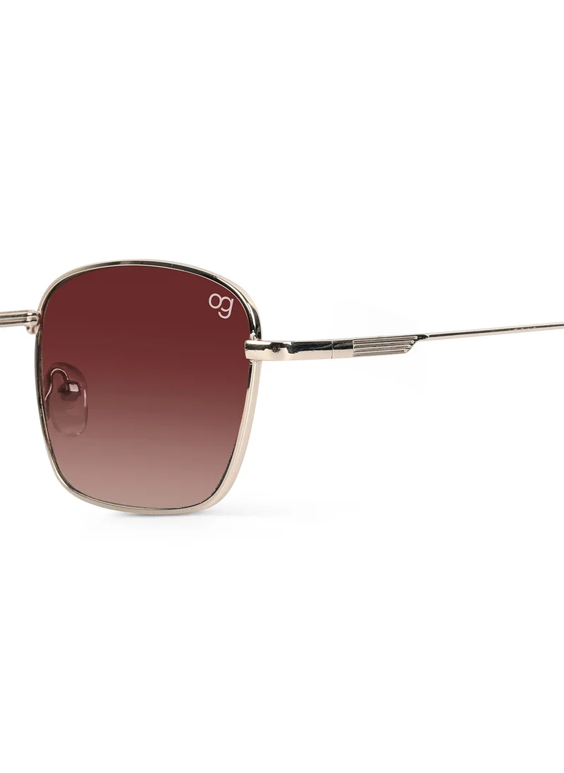 Woggles UV- Protected  Brown Rectangle Sunglasses