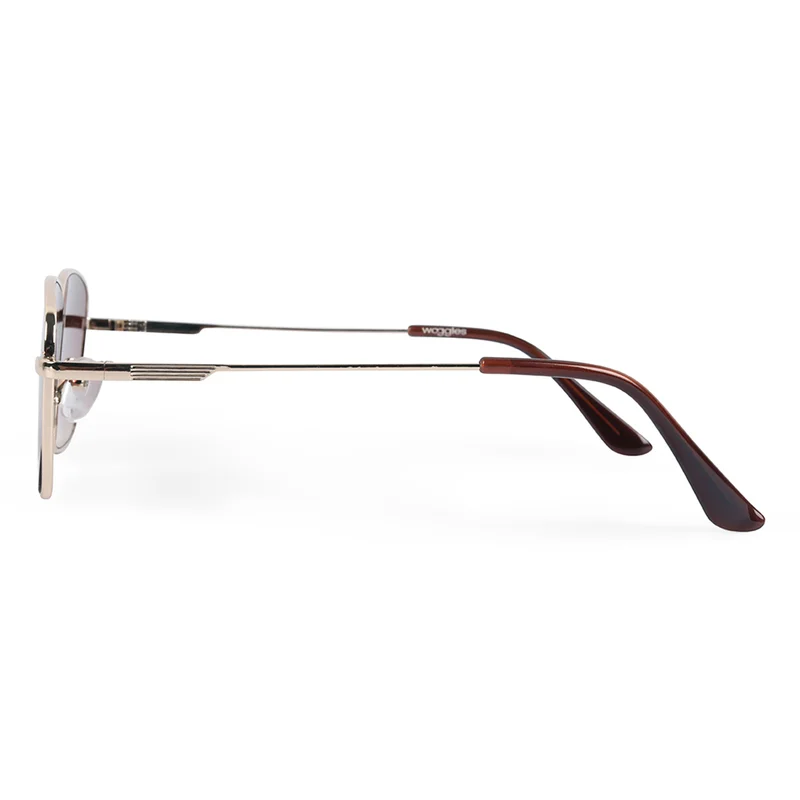 Woggles UV- Protected  Brown Rectangle Sunglasses