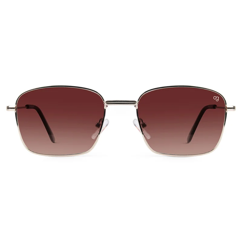 Woggles UV- Protected  Brown Rectangle Sunglasses