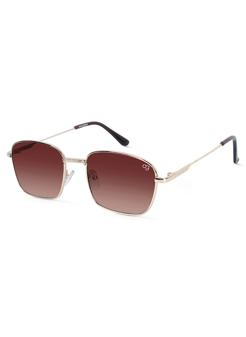 Woggles UV- Protected  Brown Rectangle Sunglasses