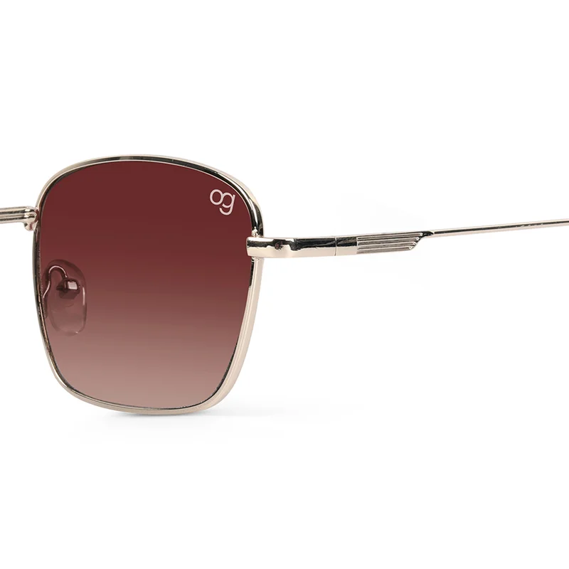 Woggles UV- Protected  Brown Rectangle Sunglasses