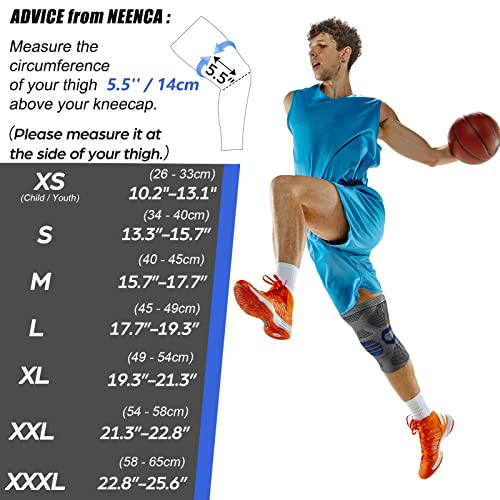 NEENCA Professional Knee Brace for Pain Relief, Medical Knee Compression Sleeve, Knee Support with Horizontal Knit Tech for Meniscus Tear, ACL, Arthritis, Joint Pain, Runner, Workout- FSA/HSA APPROVED - Image 5