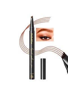 Mysense Mysense Liquid Eyebrow Pen Eyebrow Pencil with 4 MicroFork Tips Waterproof Smudgeproof Brow Pencil for Natural Looking Eyebrow Makeup 01 Light Brown 