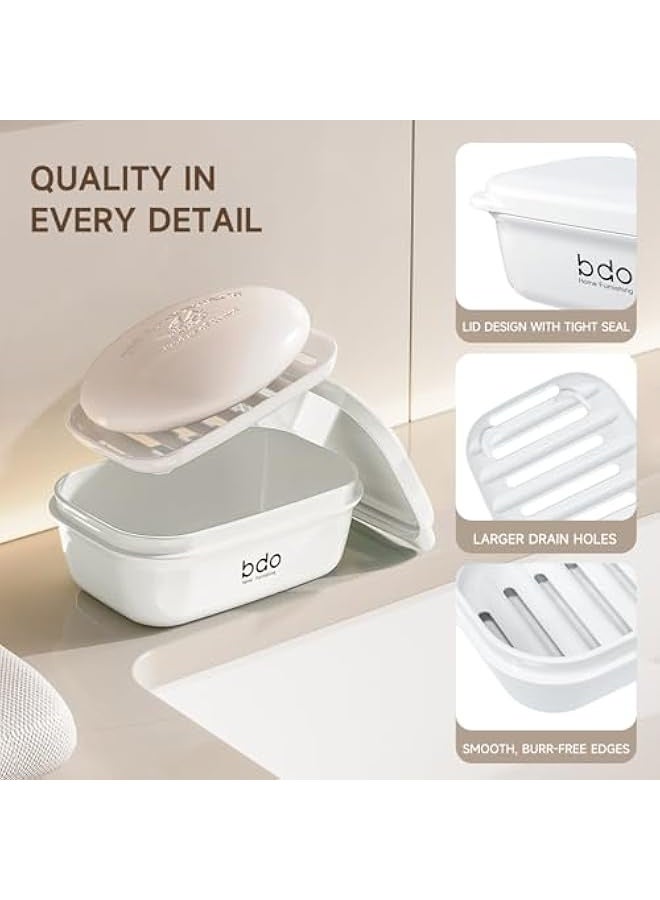 NIBEMINENT Travel Soap Case, 100% Leakproof Soap Box with Lid, Bar Soap Holder for Traveling, Portable Soap Container for Gym, School, Camping, Trip, Outdoor - White - Image 5