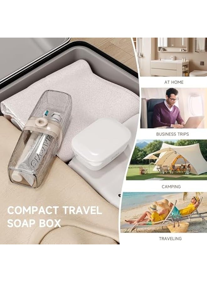 NIBEMINENT Travel Soap Case, 100% Leakproof Soap Box with Lid, Bar Soap Holder for Traveling, Portable Soap Container for Gym, School, Camping, Trip, Outdoor - White - Image 4