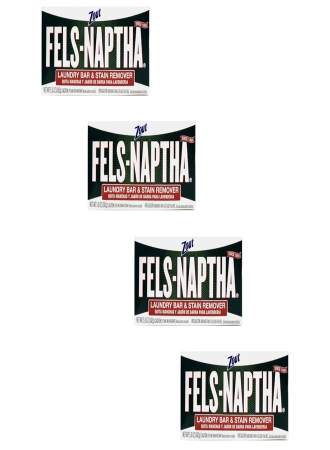 Fels Naptha Laundry Bar and Stain Remover, 5 Ounce Pack of 4 - Image 1