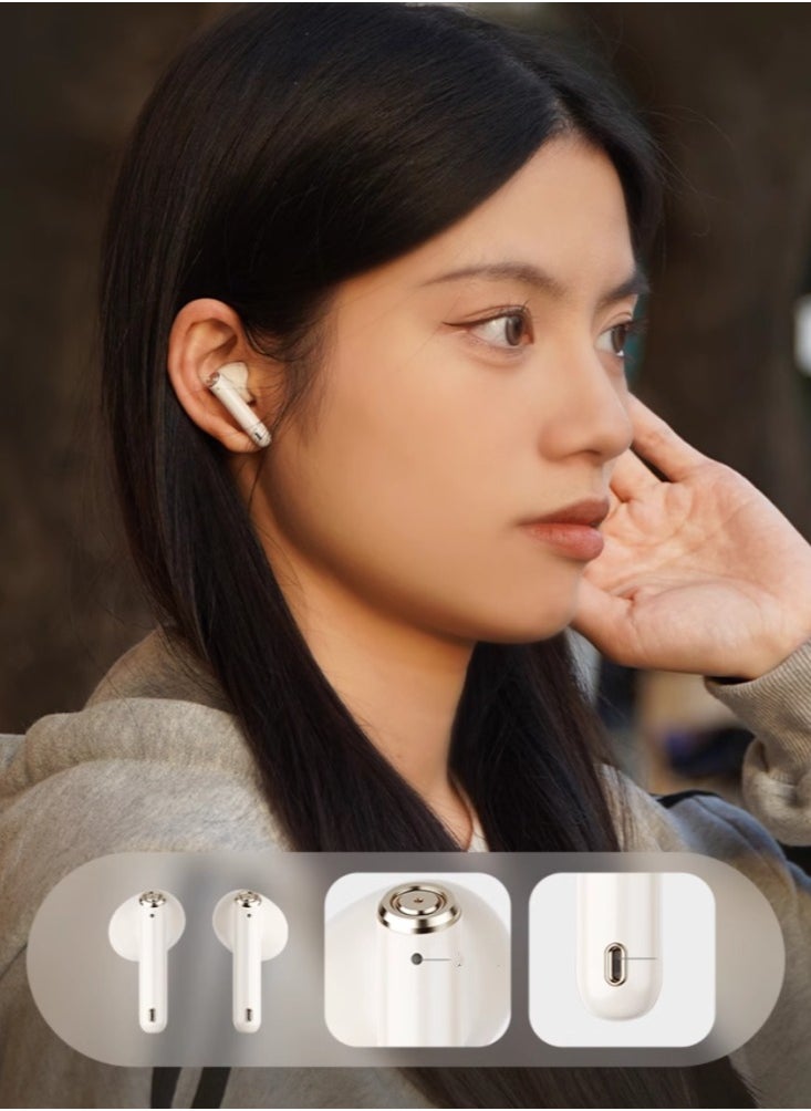 Generic - Retro Wireless Bluetooth Earphones HiFi Stereo Sound Effect Noise Reduction Sports Semi In Ear Ultra Long Standby - Image 1