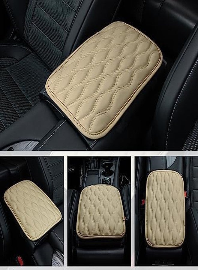 Amiss Leather Universal Car Armrest Cover, Waterproof & Breathable, Comfortable & Easy to Install, Beige - Image 5