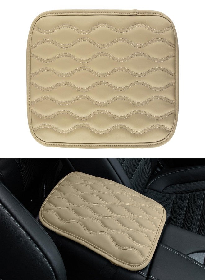 Amiss Leather Universal Car Armrest Cover, Waterproof & Breathable, Comfortable & Easy to Install, Beige - Image 1