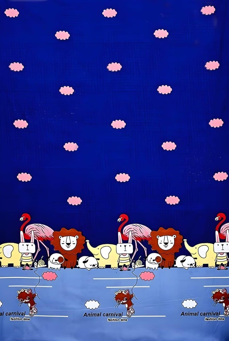 Gleeson Cotton Bedsheet For Kids Girls Room,Elastic Fitted Bed Sheet King Size Bed,Animals Prints Bedsheet,Fitted With Pillow Covers Double (72 X 78 8 Inch) All Around Elastic, 300 Tc, Blue) - Image 2