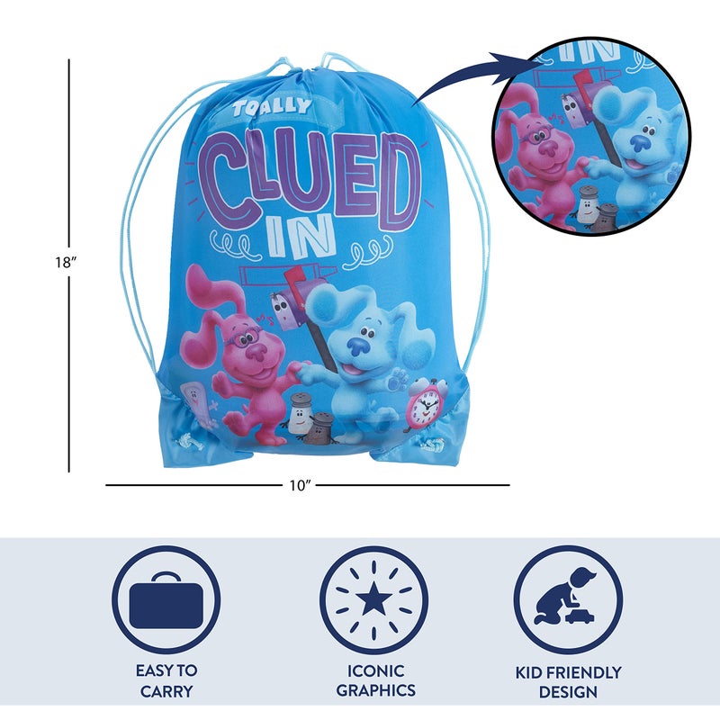 Idea Nuova Nickelodeon Blue's Clues Sling Bag and Cozy Lightweight Zip Around Sleeping Bag, 46” L x 26” W, Ages 3+ - Image 3