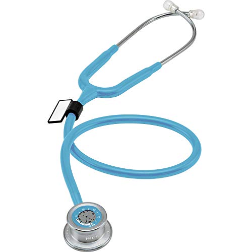 MDF Instruments, Pulse Time® 2-in-1 Digital LCD Clock and Single Head Stethoscope - Free-Parts-for-Life & Lifetime Warranty - Pastel Blue (MDF740-03) - Image 1