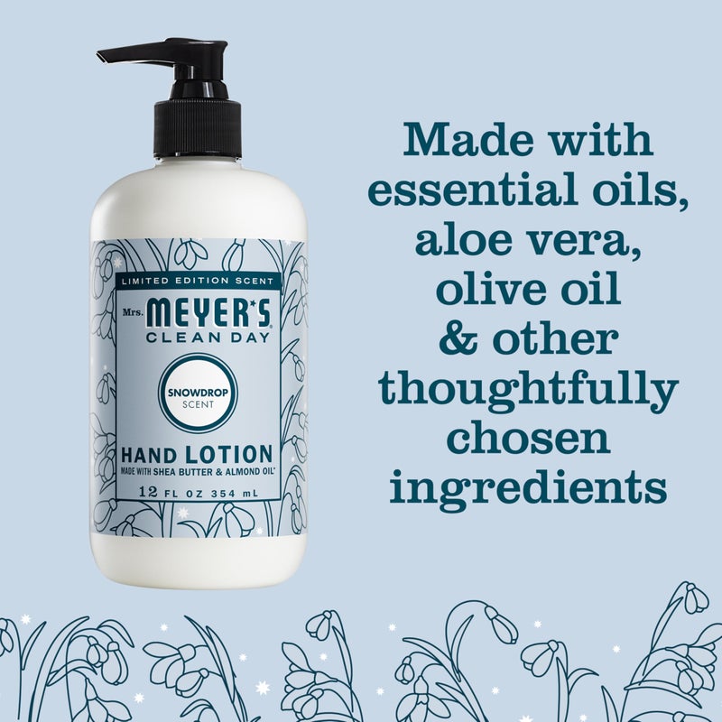 MRS. MEYER'S CLEAN DAY Hand Lotion, Snowdrop Scent, 12 Ounce Bottle - Image 4