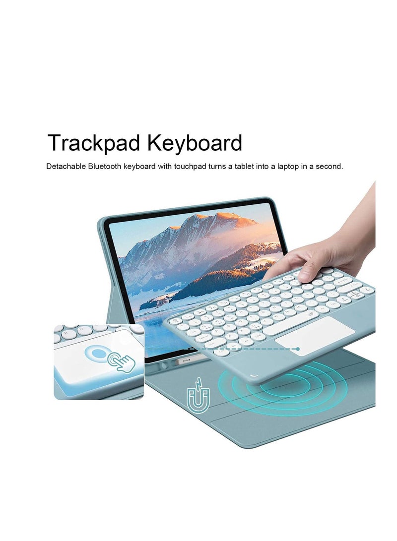 ELTRAZONE Arabic English Keyboard Case for iPad Pro 13 Inch 2024, Detachable Bluetooth Touch Keyboard with Wireless Mouse, Magnetic Stand Cover, Pen Holder, Lightweight Protective Case, Pen Not Included - Image 3
