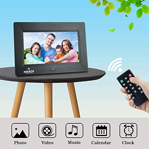 Miracle Digital 7 Inch IPS HD Digital Photo Frame, 1024×600 Display, 8GB Memory, 2GB RAM, 180° Wide Angle, Photo Video Music Playback, Slideshow, SD Card & USB Support with Remote - Image 4