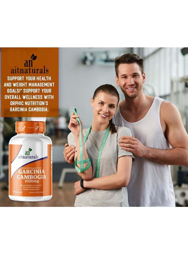 Aitnaturals - Garcinia Cambogia Extract 1000 Mg 120 Capsules Made With Organic Herbs Supports Natural Weight Loss, Blocks Fat Formation Appetite Suppressant - Image 1
