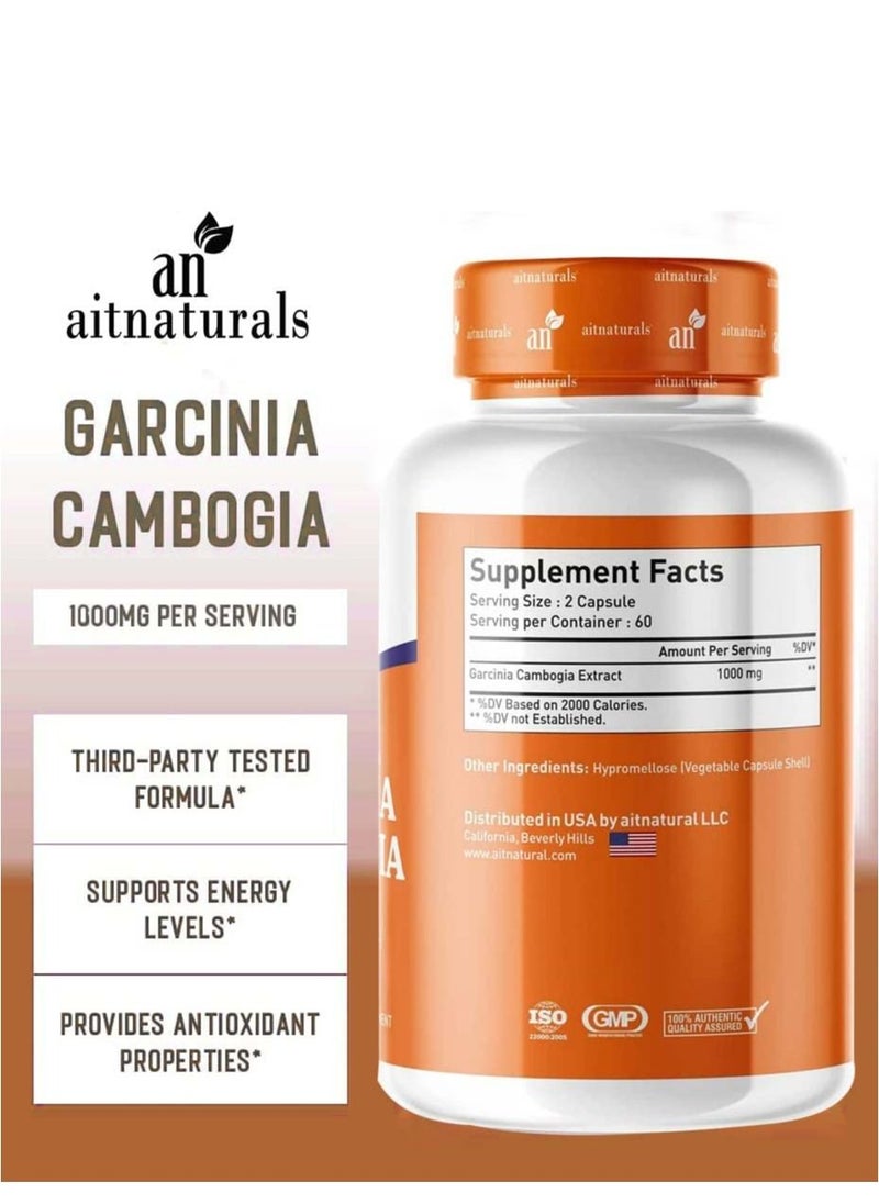 Aitnaturals - Garcinia Cambogia Extract 1000 Mg 120 Capsules Made With Organic Herbs Supports Natural Weight Loss, Blocks Fat Formation Appetite Suppressant - Image 1