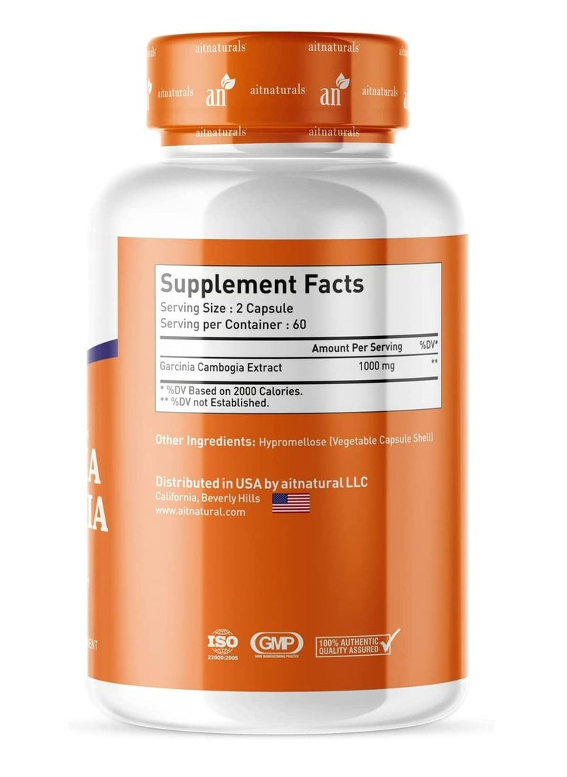 Aitnaturals - Garcinia Cambogia Extract 1000 Mg 120 Capsules Made With Organic Herbs Supports Natural Weight Loss, Blocks Fat Formation Appetite Suppressant - Image 1