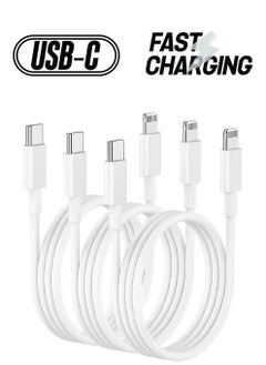 3ft USB C to Lightning Cable - 6ft, Pack of 3