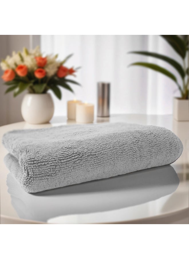 Hotel Linen Klub حصيرة استحمام/حوض استحمام فاخرة من نادي الفندق 1 قطعة - 100% قطن 900 جي إس إم حواف تيري دوبى مغزولة - ناعمة جدًا، سريعة الجفاف، عالية الامتصاص، الحجم: 50 × 80 سم، فضي  - Image 4