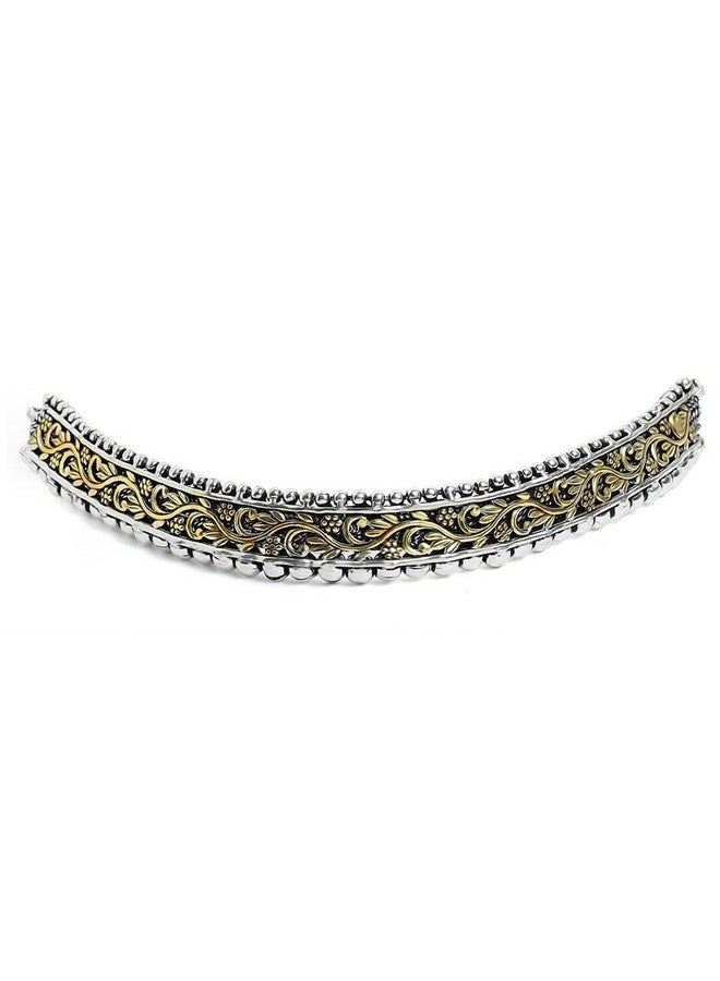 Rubans Handcrafted Oxidised Dual Tone Gold and Silver Plated Floral Vine Design Ethnic Choker Necklace for Women and Girls, Perfect for Festive & any Special Occasions - Image 1