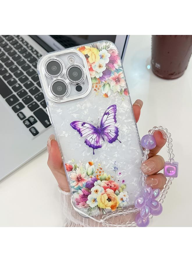 اس-توب جراب لهاتف iPhone 13 Pro Max مصنوع من مادة TPU مع سوار معصم على شكل فراشة مع غشاء عدسة لامع - Image 1