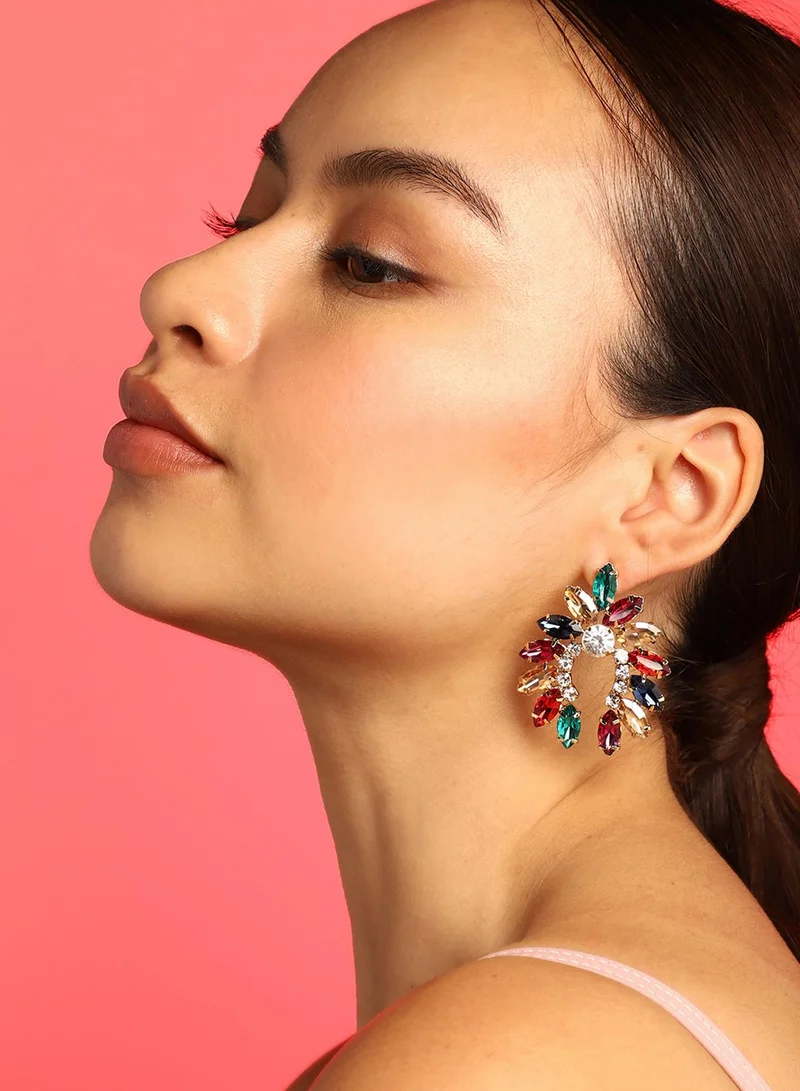 SOHI Stone Artificial Stud Earring Jewellery
