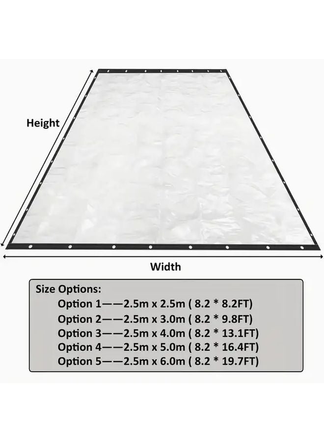 Heavy Duty Clear PVC Tarp Curtain 2m x 2 5m Transparent Commercial Grade Tarpaulin - Image 4