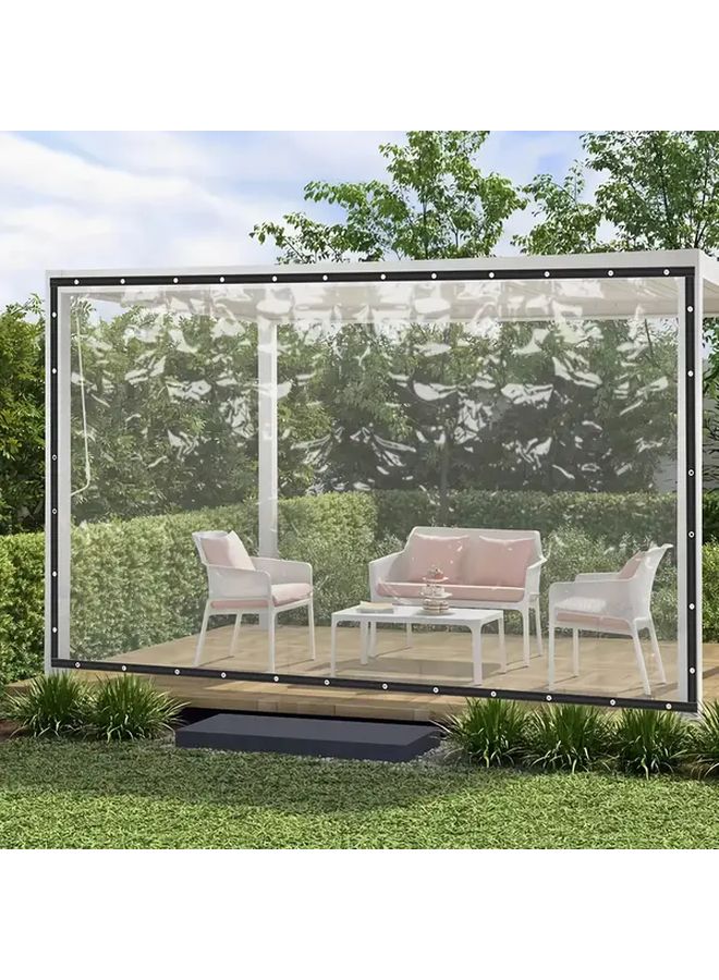 Heavy Duty Clear PVC Tarp Curtain 2m x 2 5m Transparent Commercial Grade Tarpaulin - Image 1