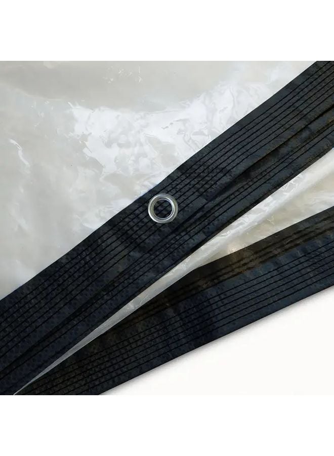 Heavy Duty Clear PVC Tarp Curtain 2m x 2 5m Transparent Commercial Grade Tarpaulin - Image 3