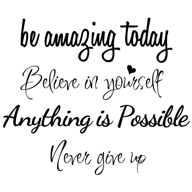 Sinekong Large Inspirational Quote Wall Decals Removable Positive Saying Lettering Stickers Motivational Word Decal Peel and Stick for Classroom Home Living Room Bedroom Office DIY Art Decor