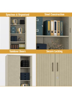 RIGID Steel OEM Full Height Tambour Door Cupboard Grey 183x90x40cm  - Image 3