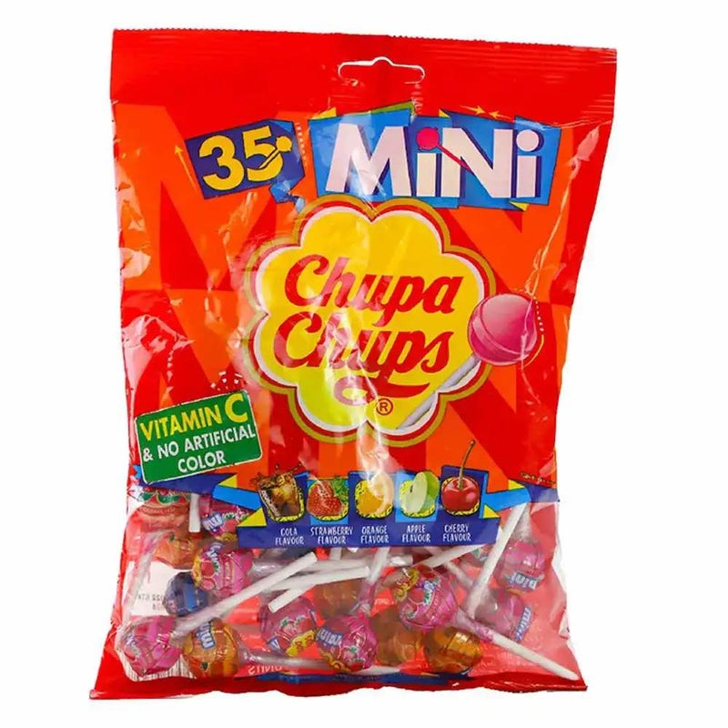 Chupa Chups Mini Lollipops Bag, Mini Version of Classic Chupa Chups Candy- 35pcs - Image 1