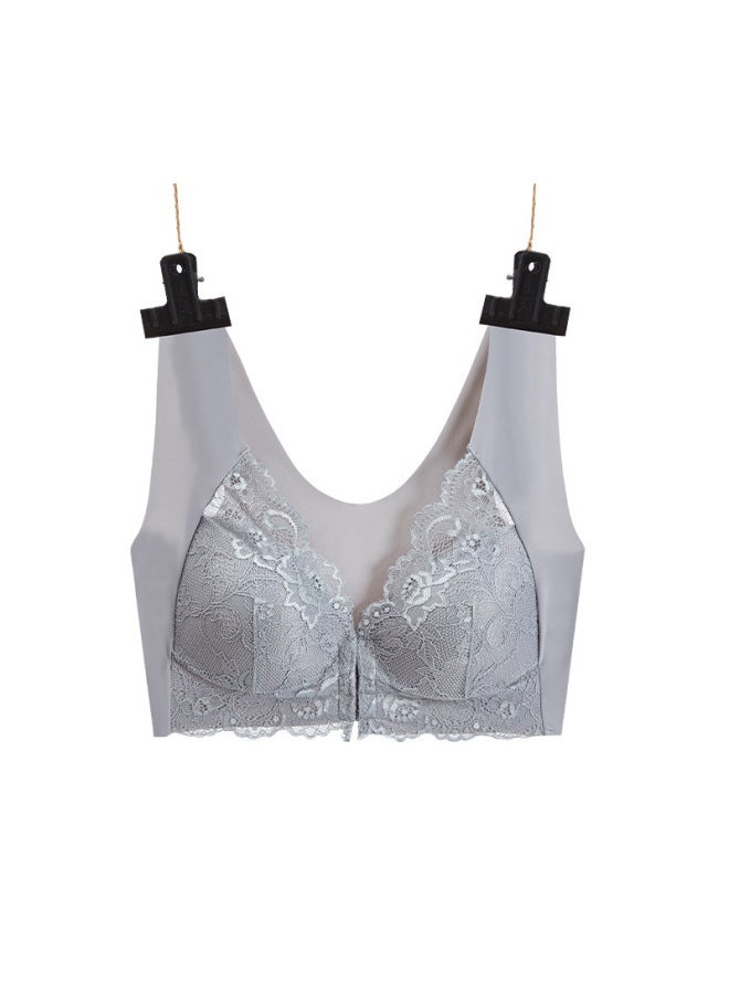 Front Buckle Plus Size Bra Vest Accessory Breast Lace No Steel Ring Gathered Seamless Vest Beautiful Back Bra