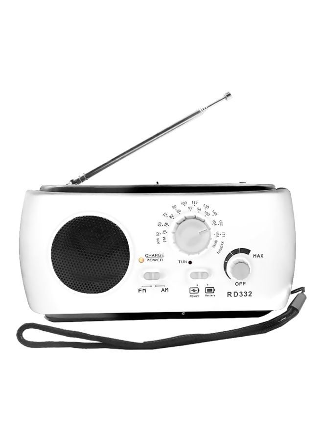 NIBEMINENT Solar Powered FM Radio RD332 White/Black  - Image 1
