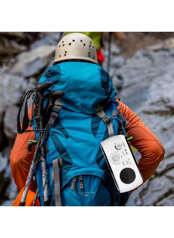 NIBEMINENT Solar Powered FM Radio RD332 White/Black  - Image 2