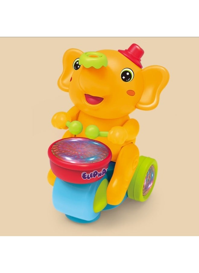 Suspension Blowing Ball Small Elephant Small Cute Elephant Musician Cool Sound And Light Children's Electric Stall Toys-Color:Small Cute Elephant Yellow-Proportion:Ordinary Configuration [3 No. 5 Batteries + Screwdriver]]  - Image 1