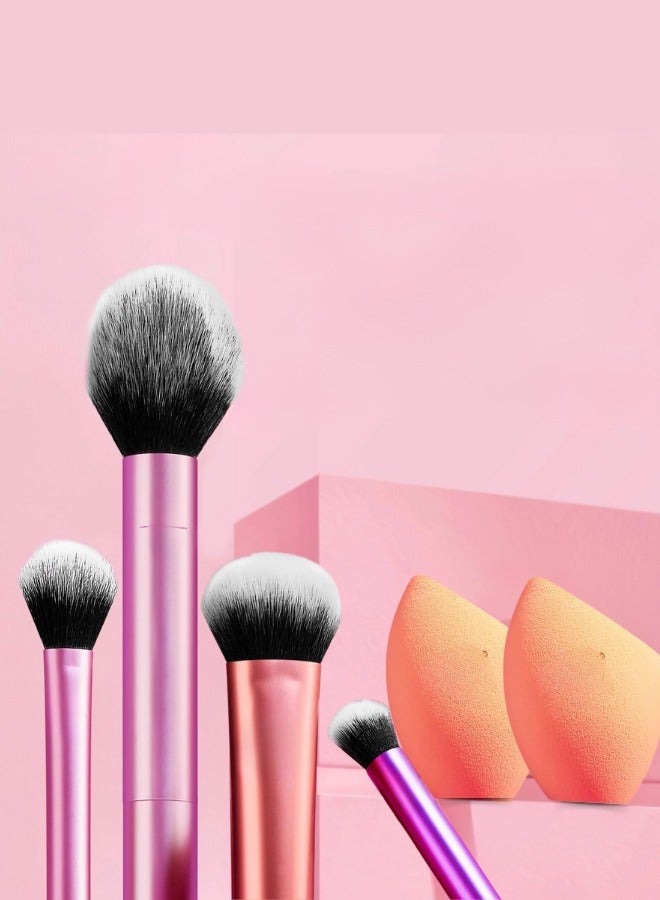 Generic 6 pieces Multi-Use Makeup Set – Professional Cosmetic Brushes for Face and Eye Makeup – Soft, Durable, Multicolour Design  - Image 1