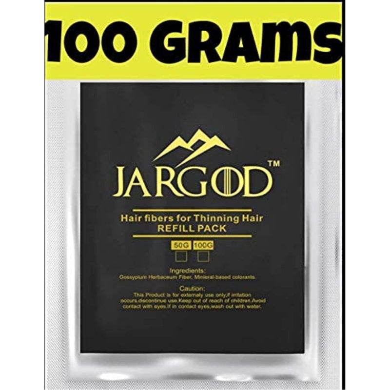 JARGOD 100 Gram Hair Building Fibers - Refill Your Existing Fiber Bottle - Hair Filler Fibers - Hair Loss Concealer For Thinning Hair by JARGOD (Black) - Image 1