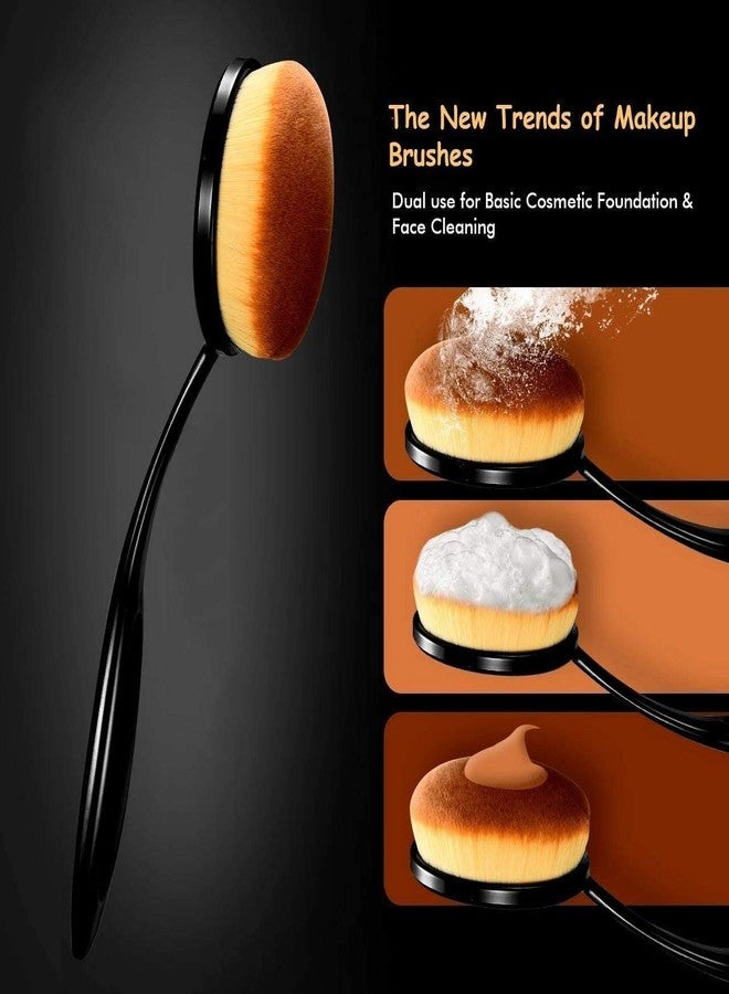 Prosopyare Oval Foundation brush, 2 Pieces Triangle Powder Puffs Face Cosmetic Powder Puff Washable Reusable Soft Plush Powder Sponge Makeup Sponge for Face Body Loose Powder Wet Dry Makeup Tool - Image 5